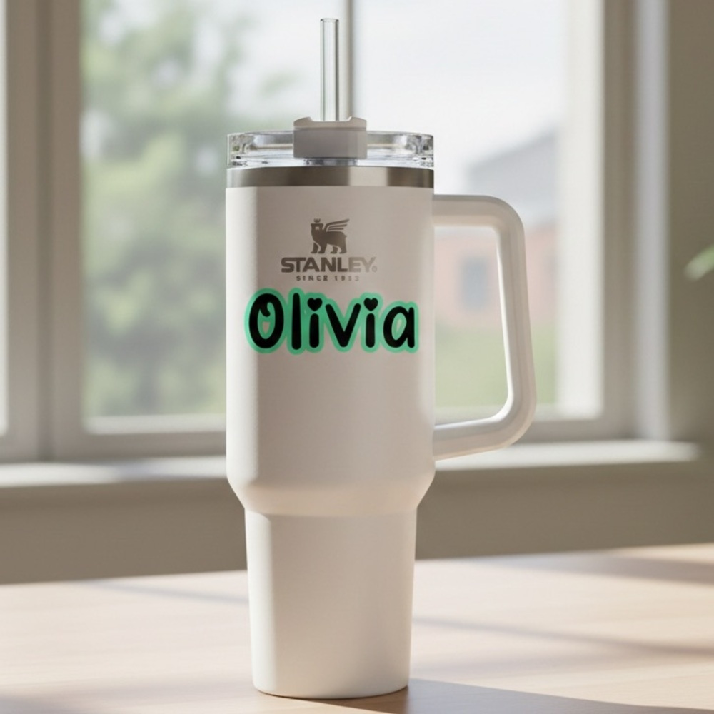 Custom Name Tumbler Sticker – Waterproof Vinyl Decal – Handmade